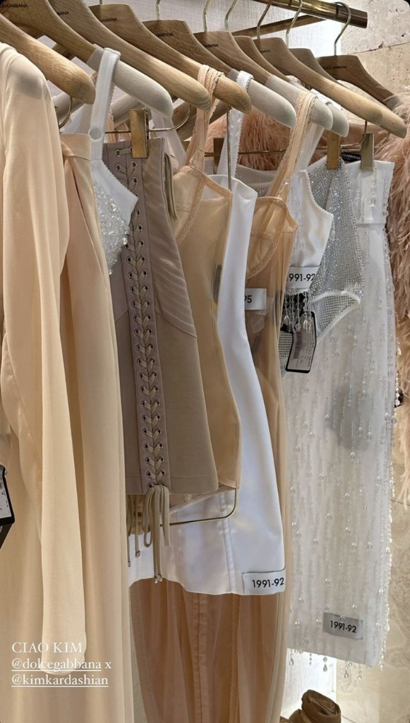 Dolce & Gabbana x Kim Kardashian — collection on rack
